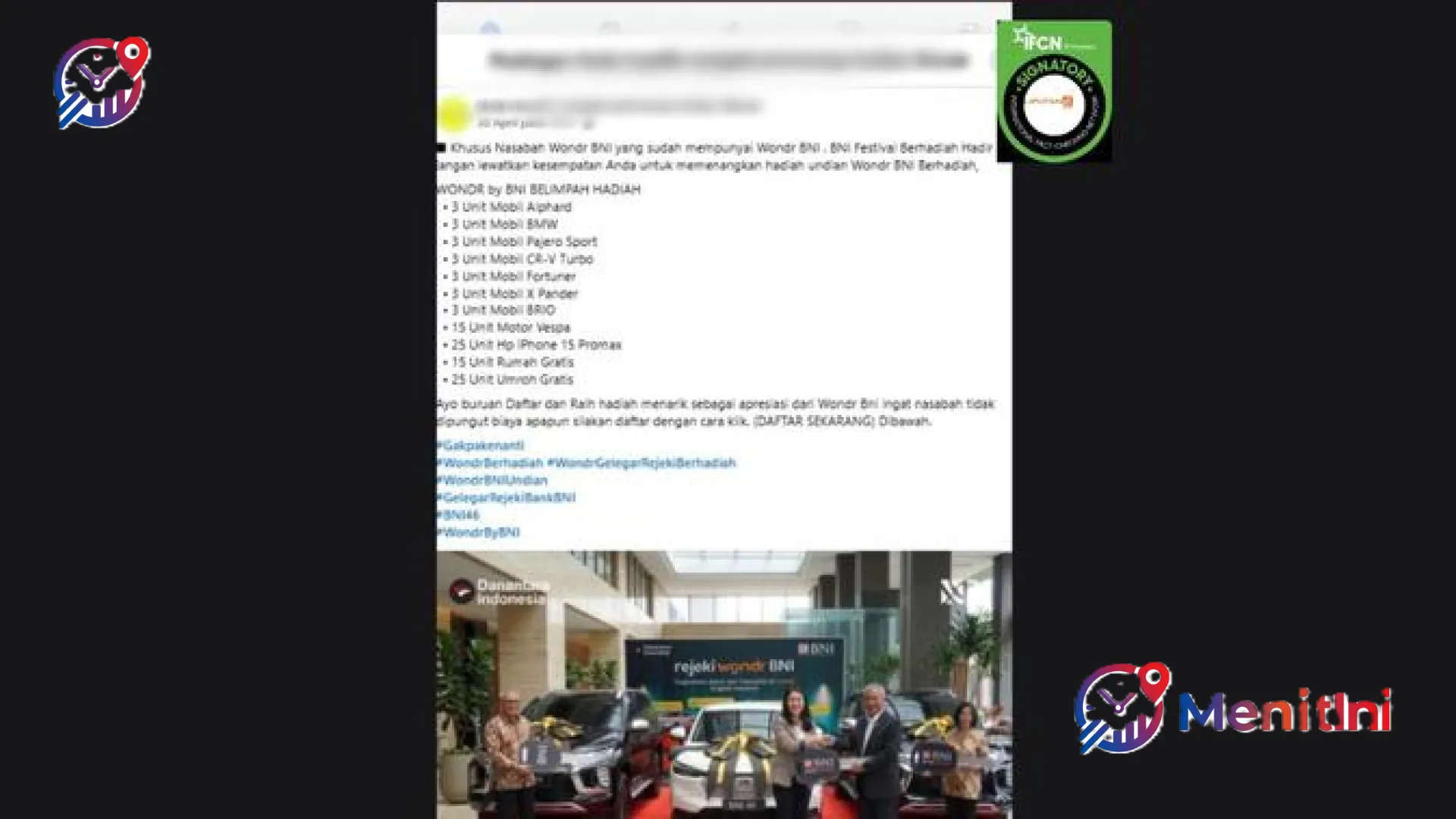 Cek Fakta: Benarkah Ada Undian Berhadiah Wondr BNI Berlimpah Mobil Mewah? Nasabah Wajib Waspada!