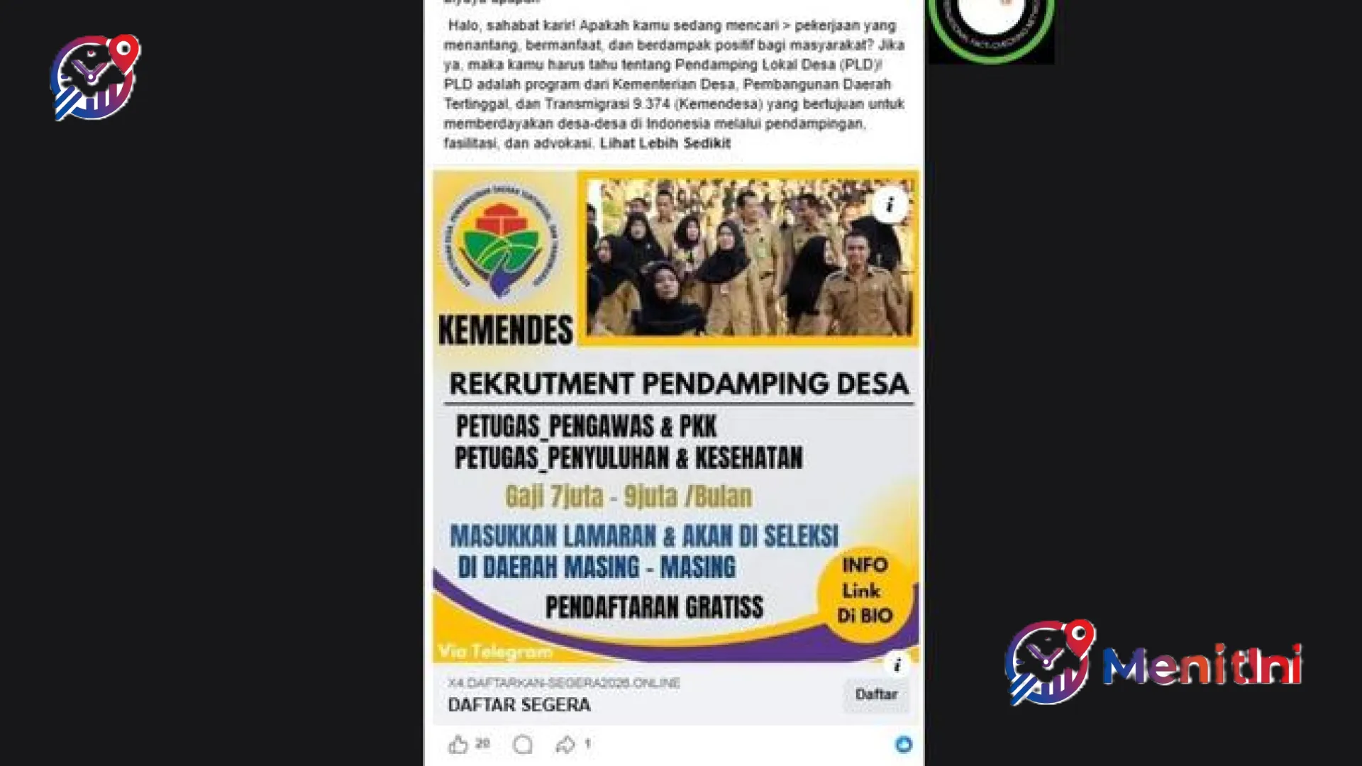 Waspada Penipuan! MenitIni Bongkar Fakta Hoaks Link Pendaftaran Pendamping Lokal Desa Kemendesa 2026
