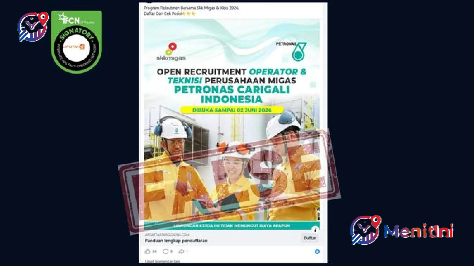 Waspada Hoaks! Link Pendaftaran Rekrutmen Bersama SKK Migas dan Petronas Carigali Indonesia Ternyata Palsu