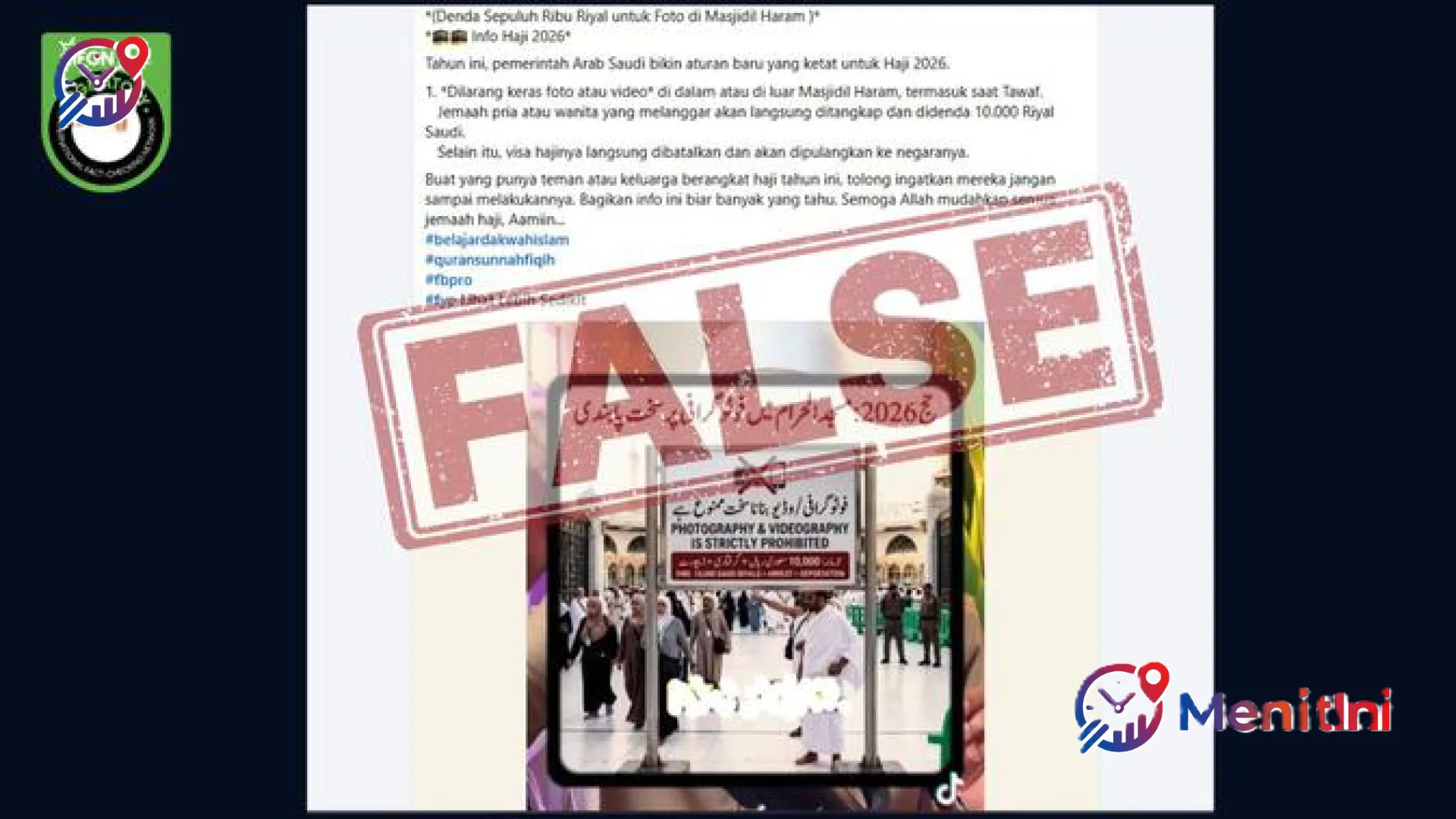 Viral Kabar Jemaah Haji Berfoto di Masjidil Haram Didenda 10 Ribu Riyal, Benarkah? Simak Fakta dari MenitIni
