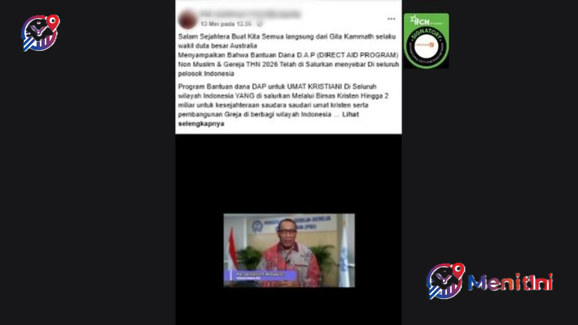 Waspada Deepfake AI! MenitIni Bongkar Hoaks Dana Bantuan DAP Australia yang Mencatut Nama Ketum PGI