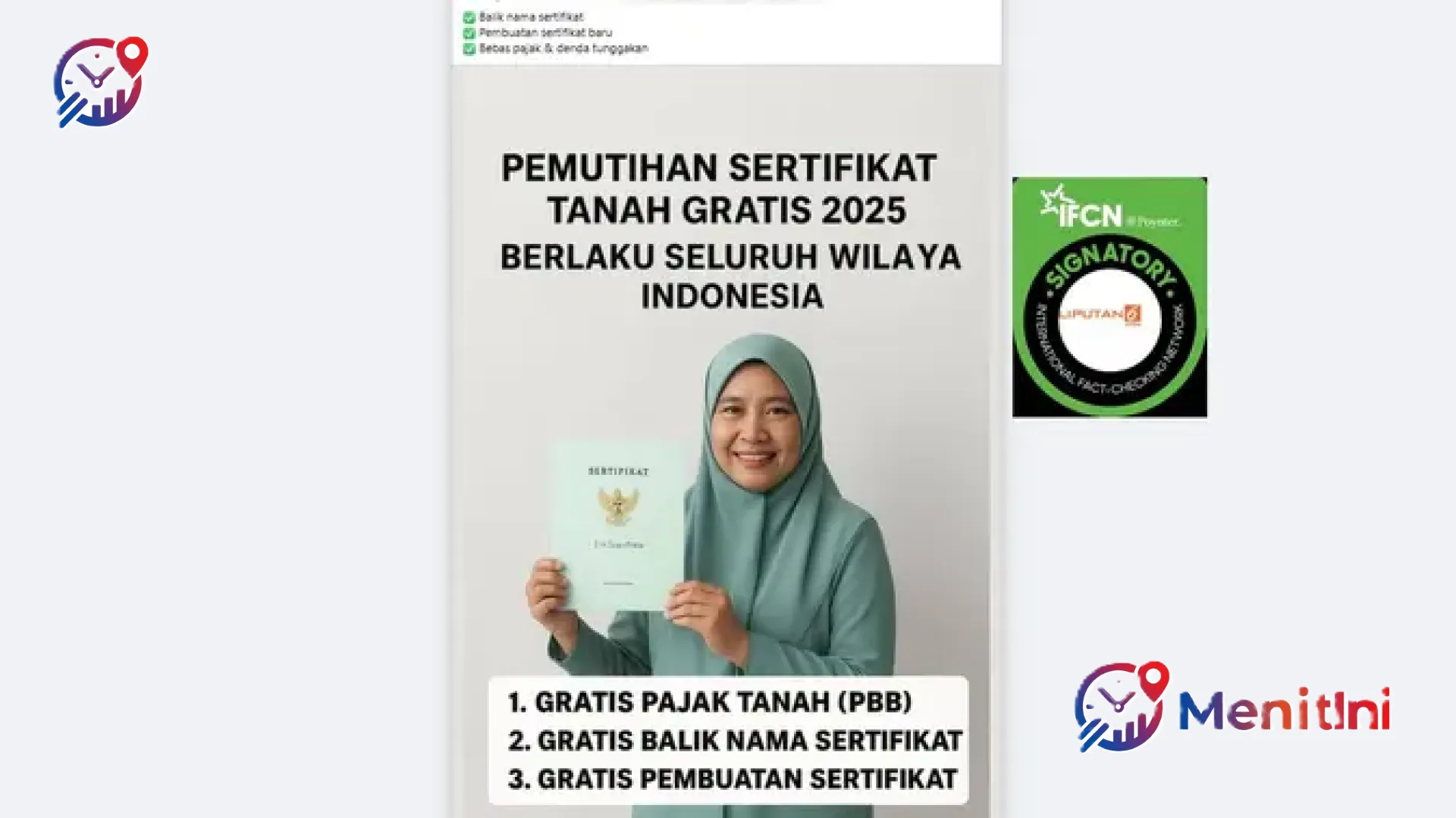 Waspada Penipuan! Hoaks Pemutihan Sertifikat Tanah Gratis Kembali Marak, Ini Penjelasan Resmi Kementerian ATR/BPN