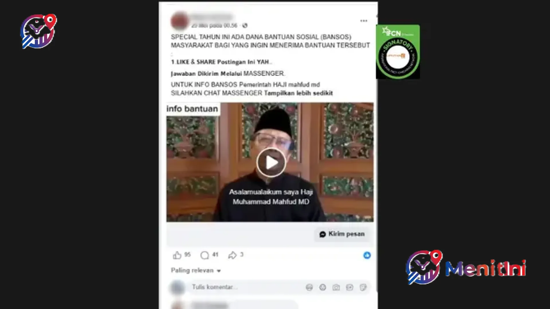 Waspada Modus Deepfake: MenitIni Bongkar Hoaks Video Mahfud MD Janjikan Bantuan Modal Rp 100 Juta