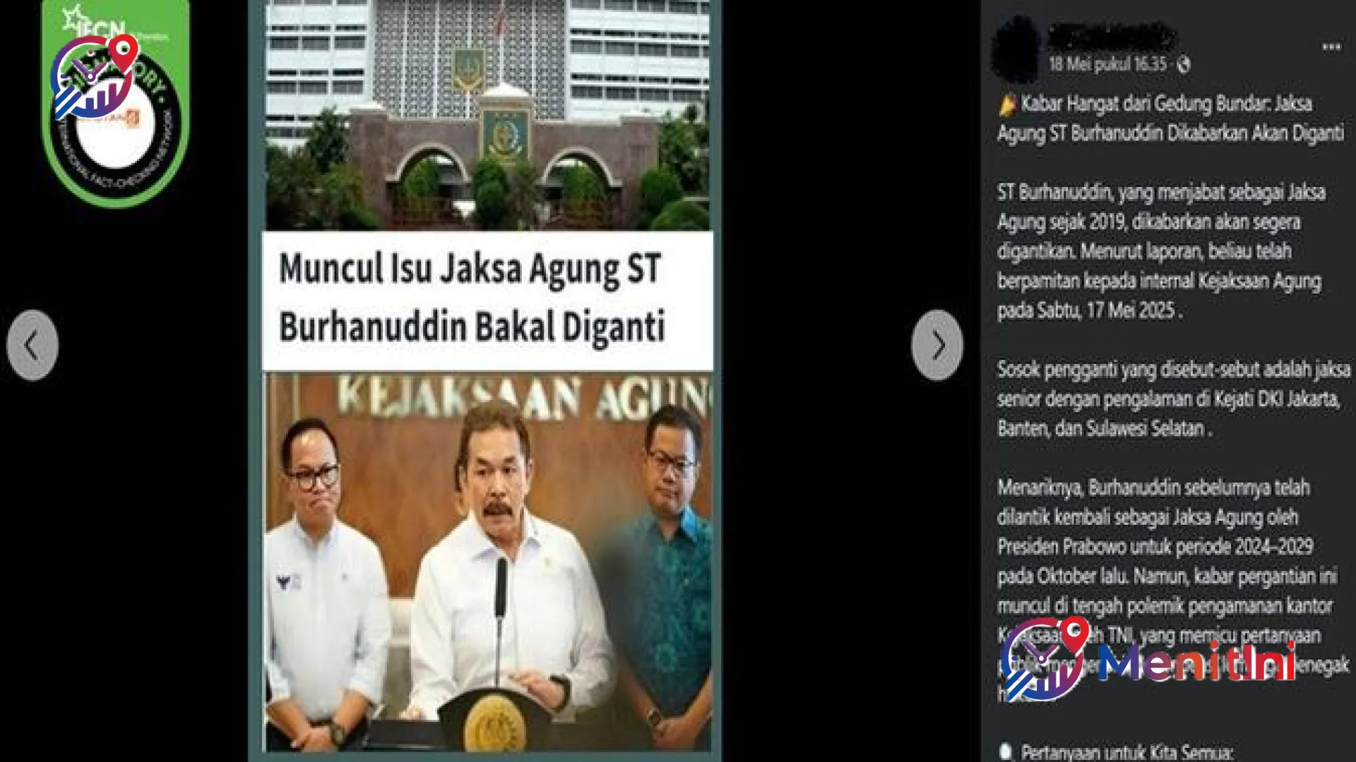 Waspada Disinformasi! MenitIni Bongkar Serangkaian Hoaks yang Mencatut Nama Jaksa Agung
