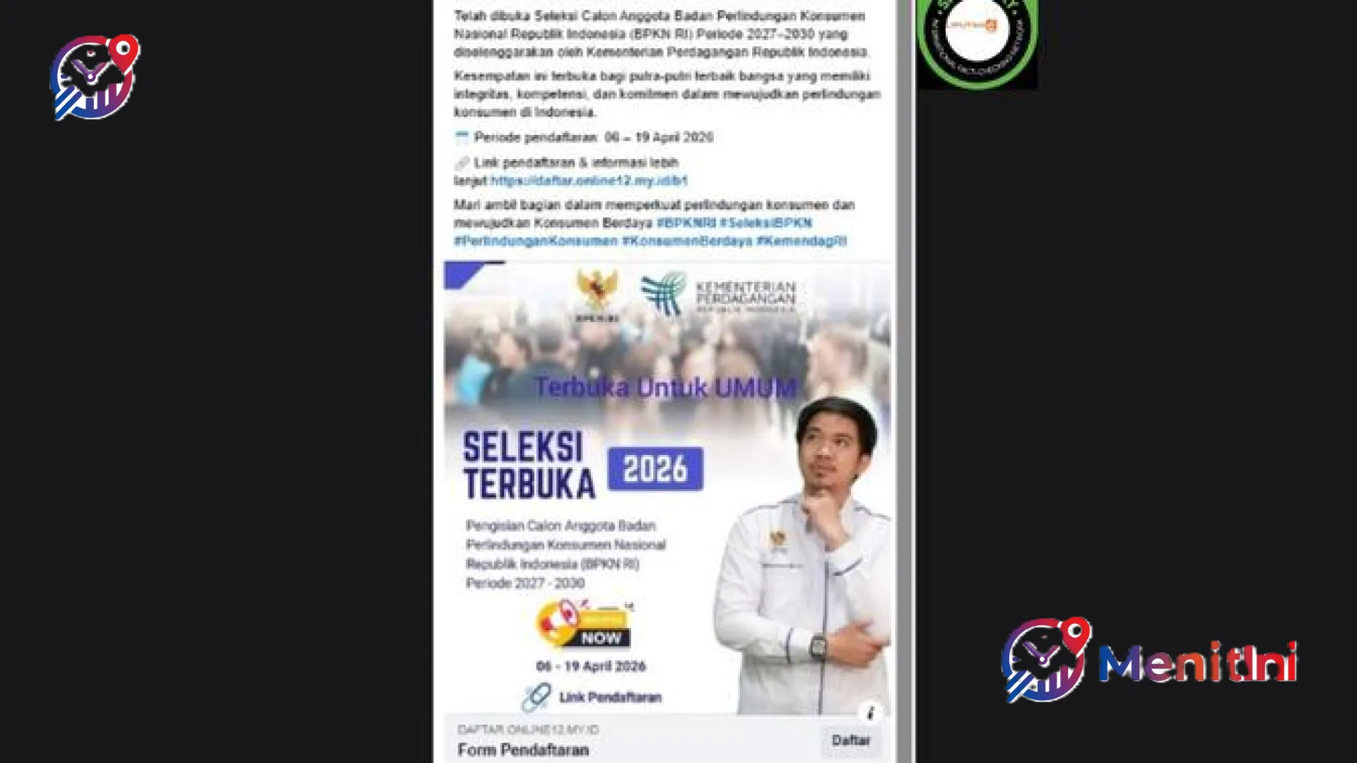 Waspada Penipuan! Hoaks Link Pendaftaran Seleksi Anggota BPKN RI Periode 2027–2030