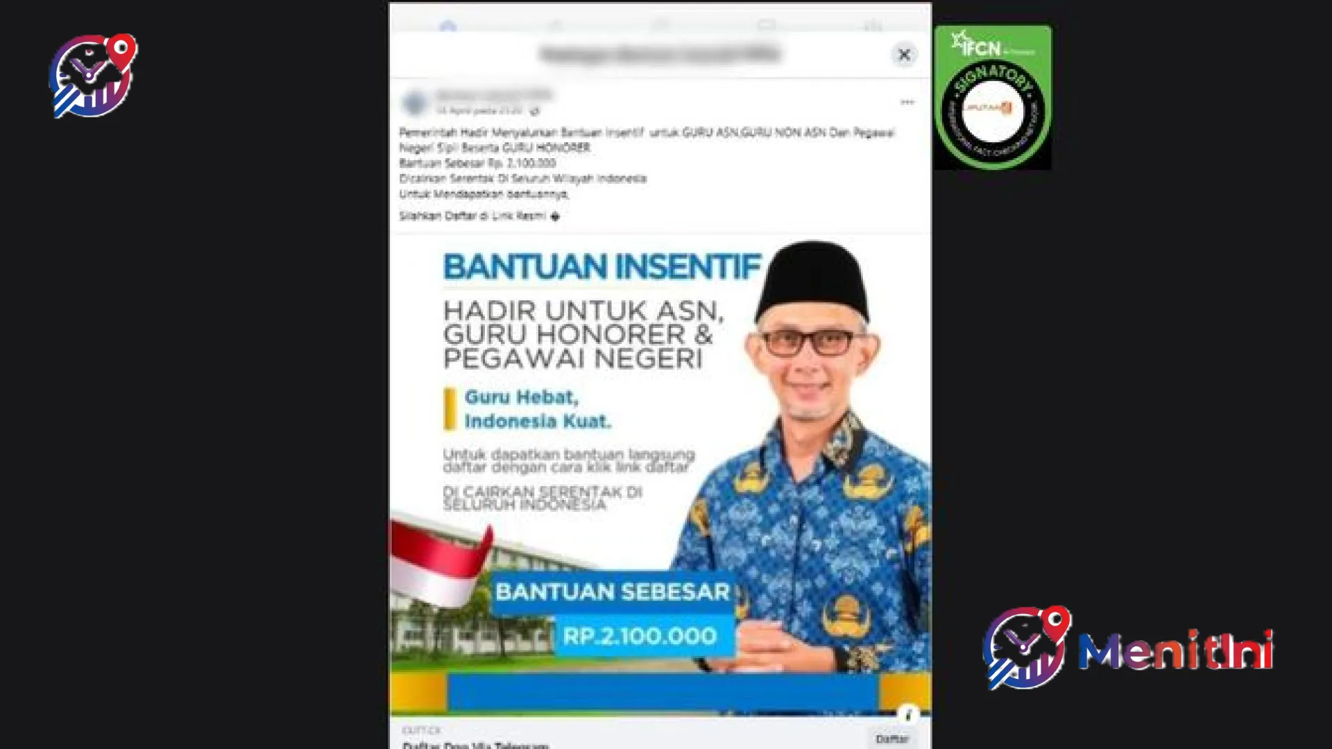 Waspada Phishing! Hoaks Link Pendaftaran Bantuan Insentif Guru Rp 2,1 Juta Mencatut Nama Pemerintah