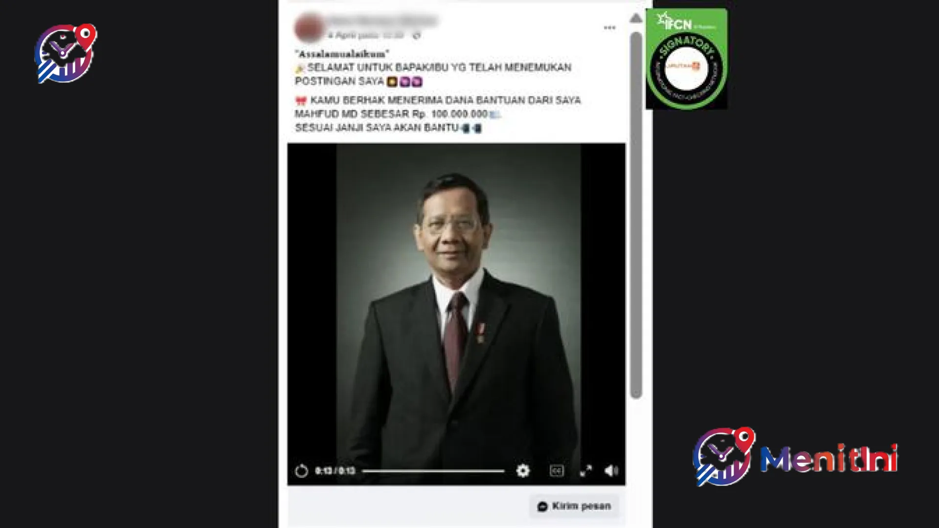Waspada! Video Mahfud MD Janjikan Bantuan Modal Usaha Rp 100 Juta Ternyata Hasil Deepfake AI